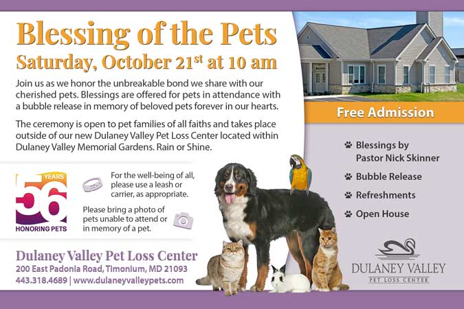 2023 Pet Blessing Saturday, October 21st at 10 am invitation.